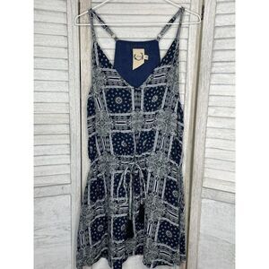 Anthropologie SEA GYPSIES Blue & White Bowie Mini Dress Size M